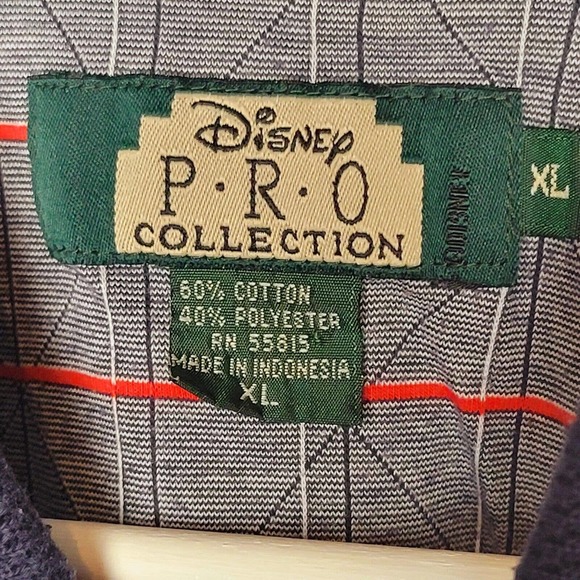 Vintage Disney Pro Collection Golf Polo Shirt Adult XL Gray Plaid Mickey Mouse - Picture 4 of 4